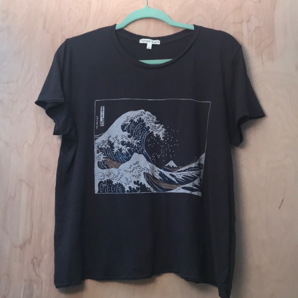 Urban Outfitters Japanese Wave Print Tee, sz Large
